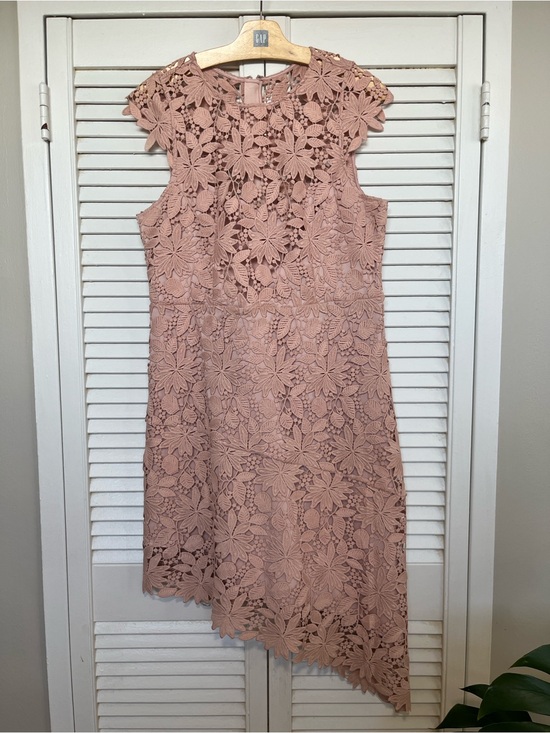 RW&CO. Dresses & Skirts - RW&CO. Dusty Rose Floral Lace Asymmetrical Dress